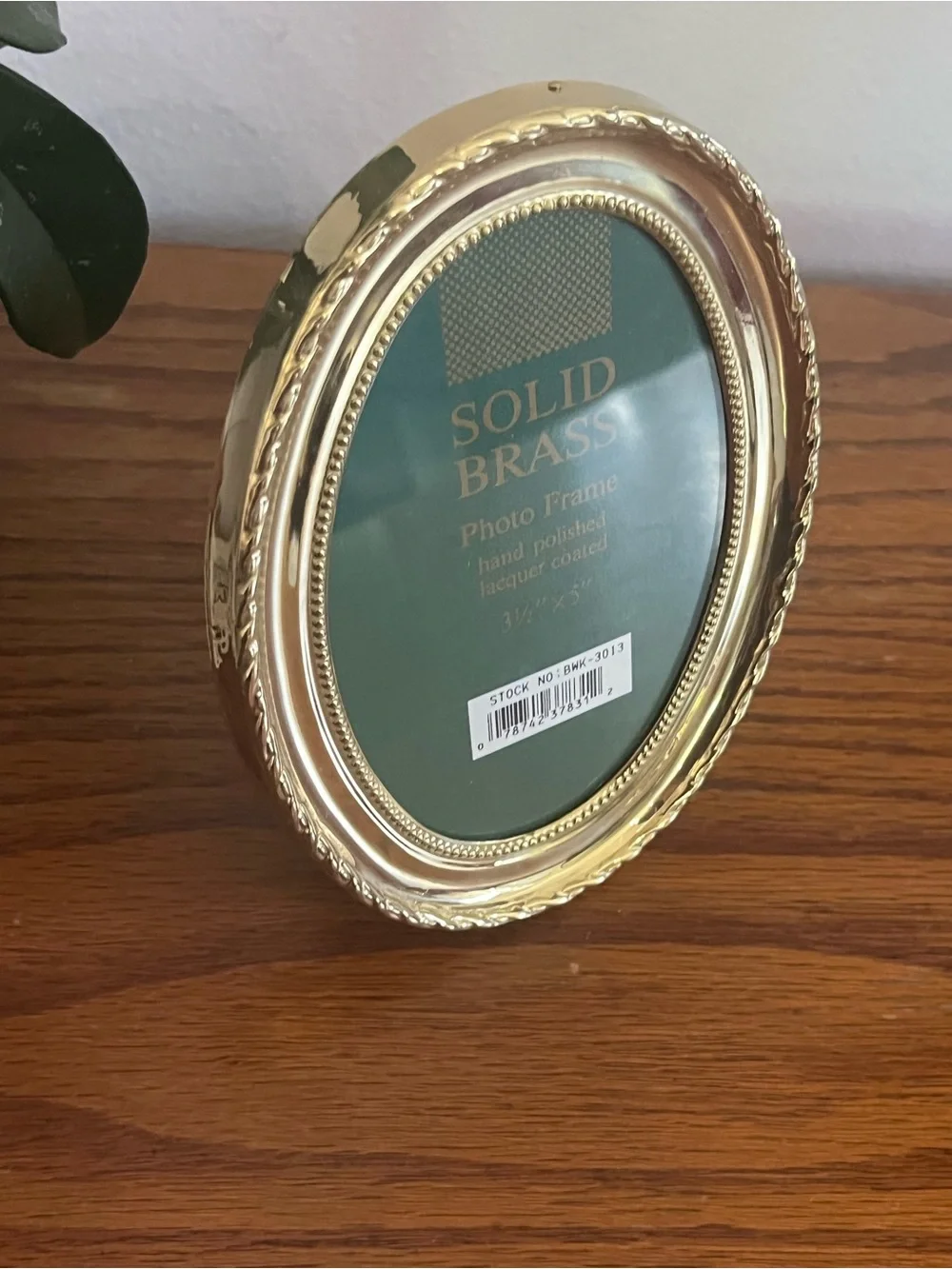Solid Brass Oval Picture Frame - Gold Finish